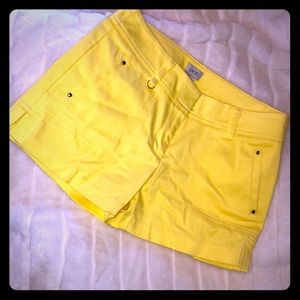 Cache tailored yellow cotton stretch shorts